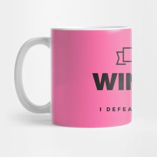 Winner 2021 – I defeated cancer (Black design) Mug